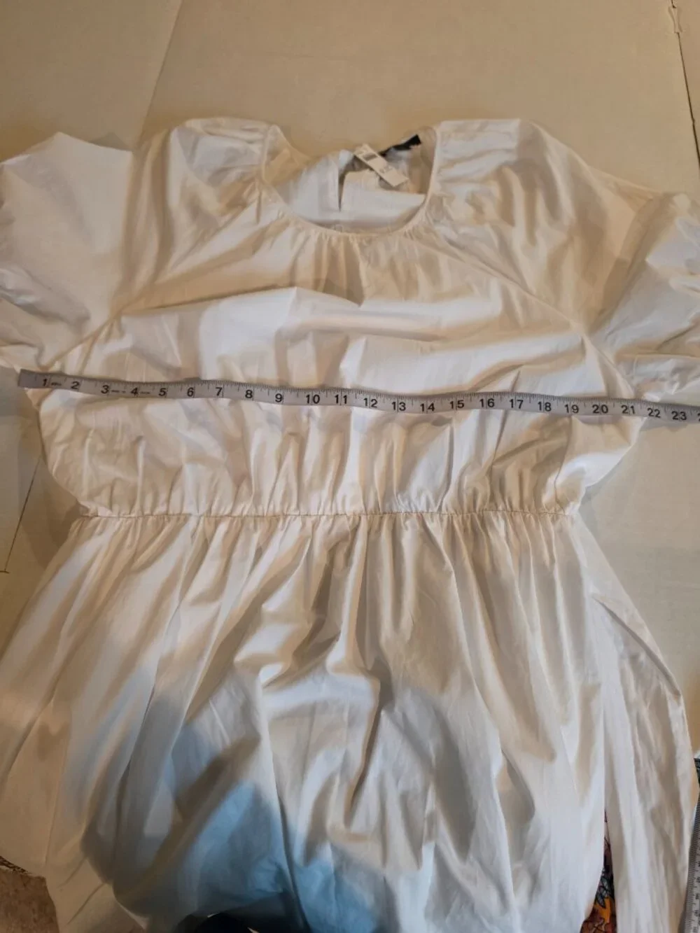J Crew Tie Back Cotton Poplin White Mini Dress Size 18